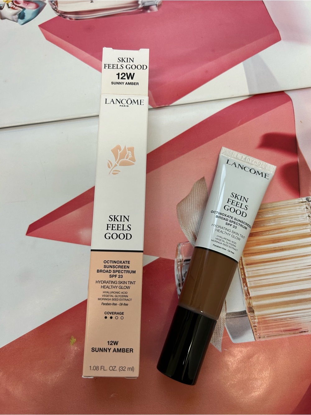 Lancome Skin Feels Good Hydrating Skin Tint #12W SUNNY AMBER NEW